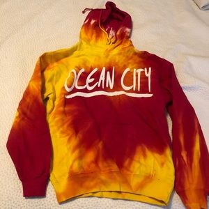 Ocean city tie dye sweatshirt, brand new